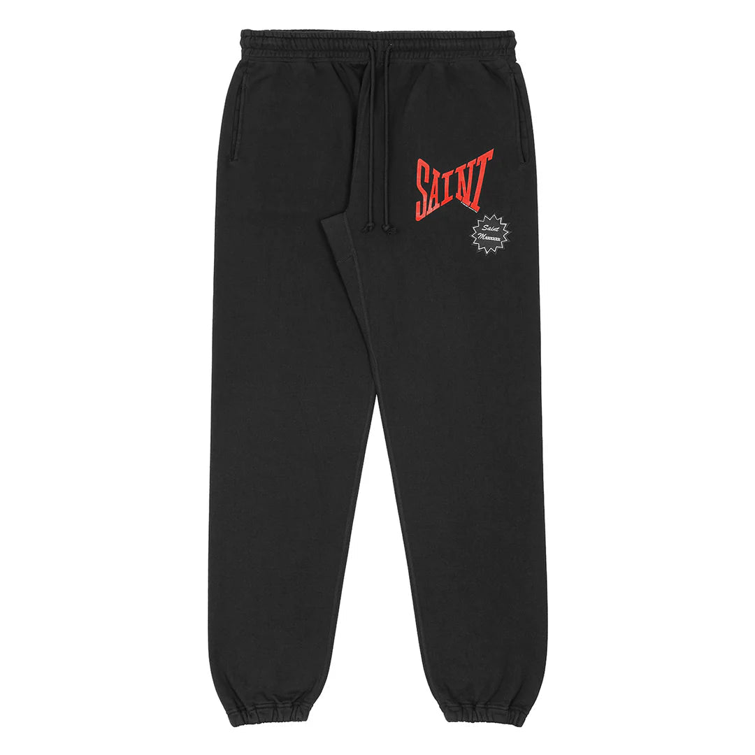 Saint Michael Saint Red Logo Black Sweatpants