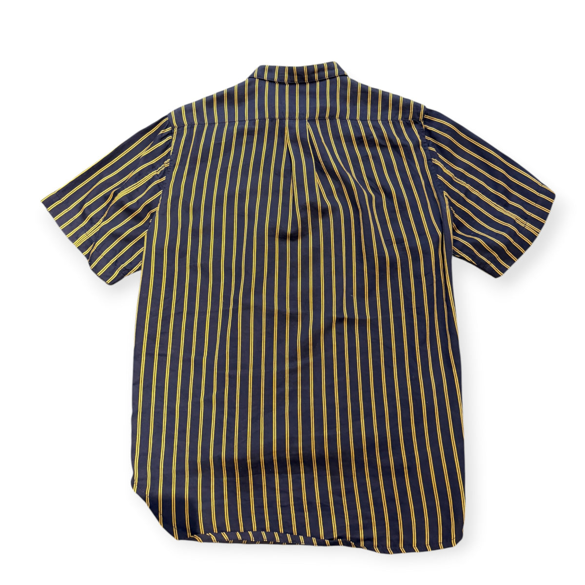 Chrome Hearts Zip-Up Stripped Dress Shirt Navy/Yellow