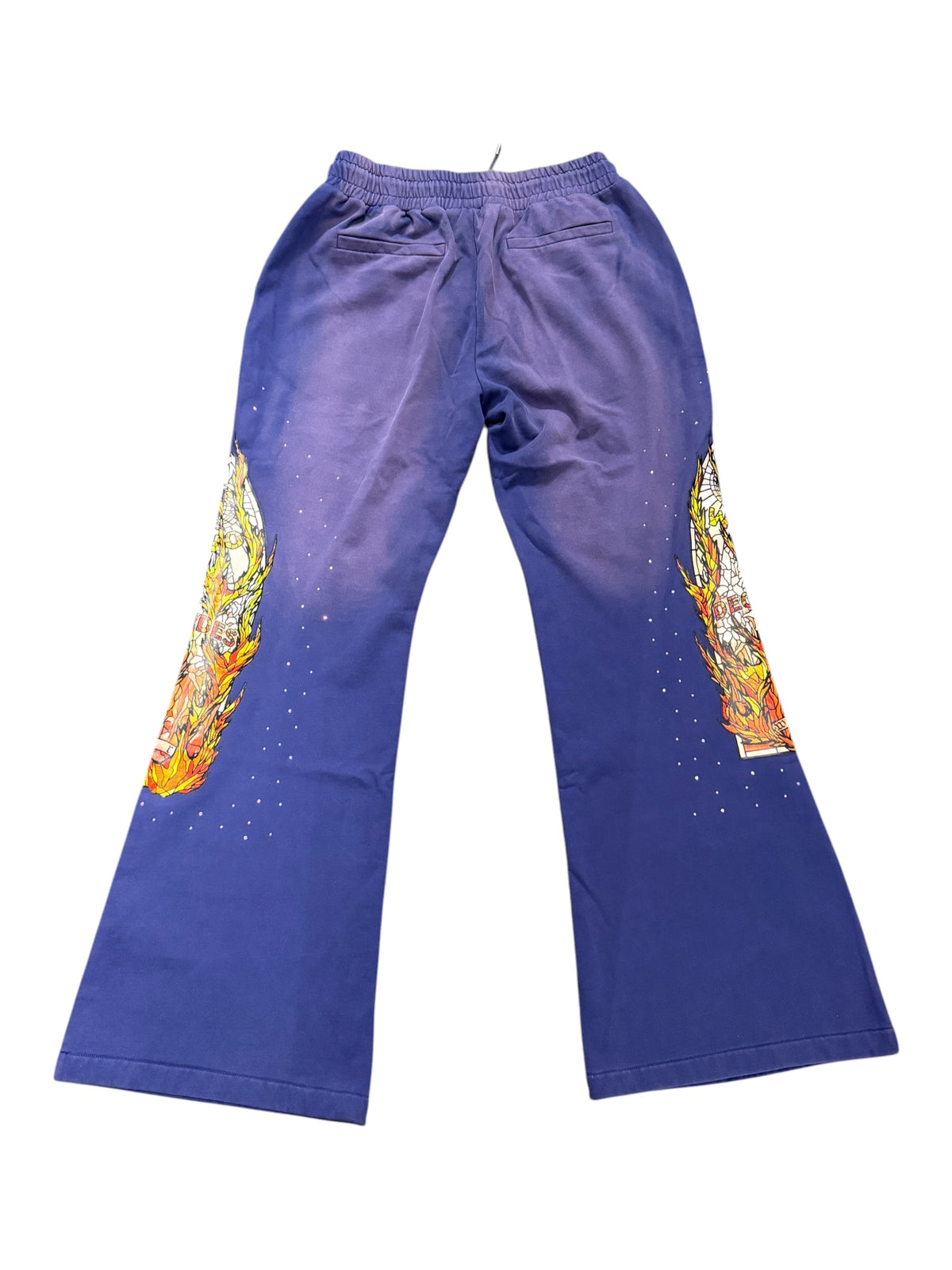 Who Decides War Flame Glass Purple Sweatpants