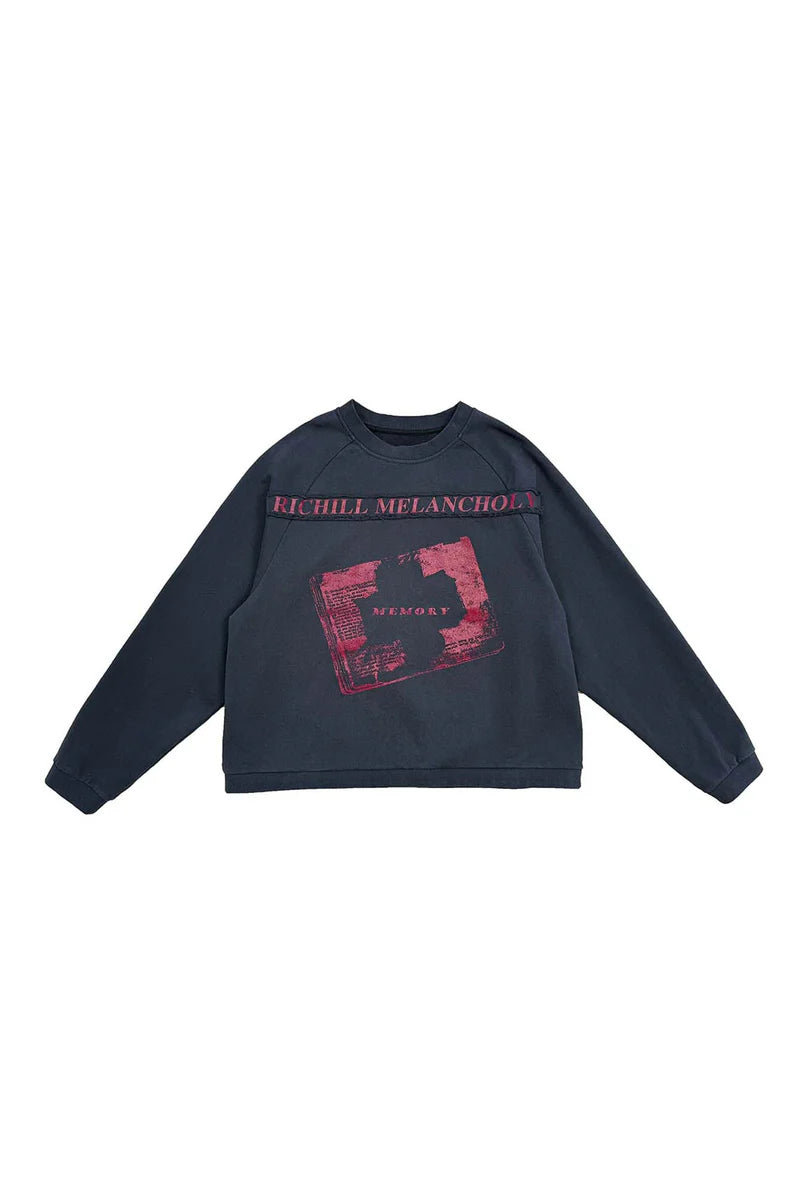 Richill Melancholy Bible Patch Black Crewneck Sweatshirt