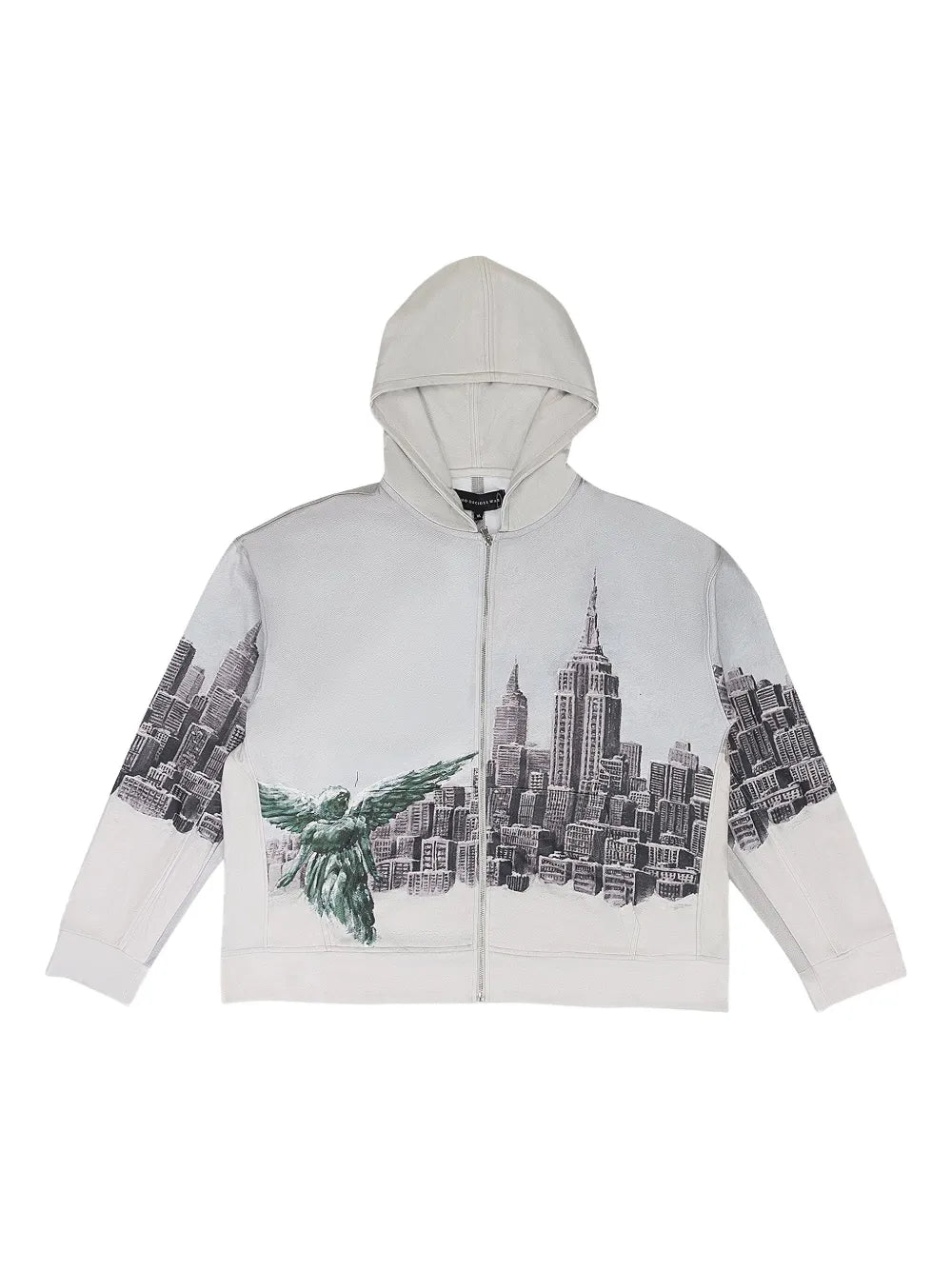 Who Decides War Angel Over the City Zip-Up hoodie White
