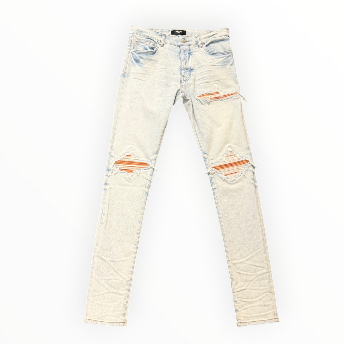 Amiri Pink Suede MX1 Light Jeans