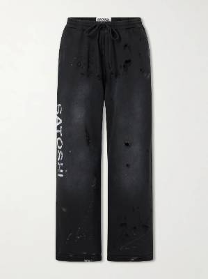 Satoshi Nakamoto Straight Leg Logo Printed Fleece Sweatpants