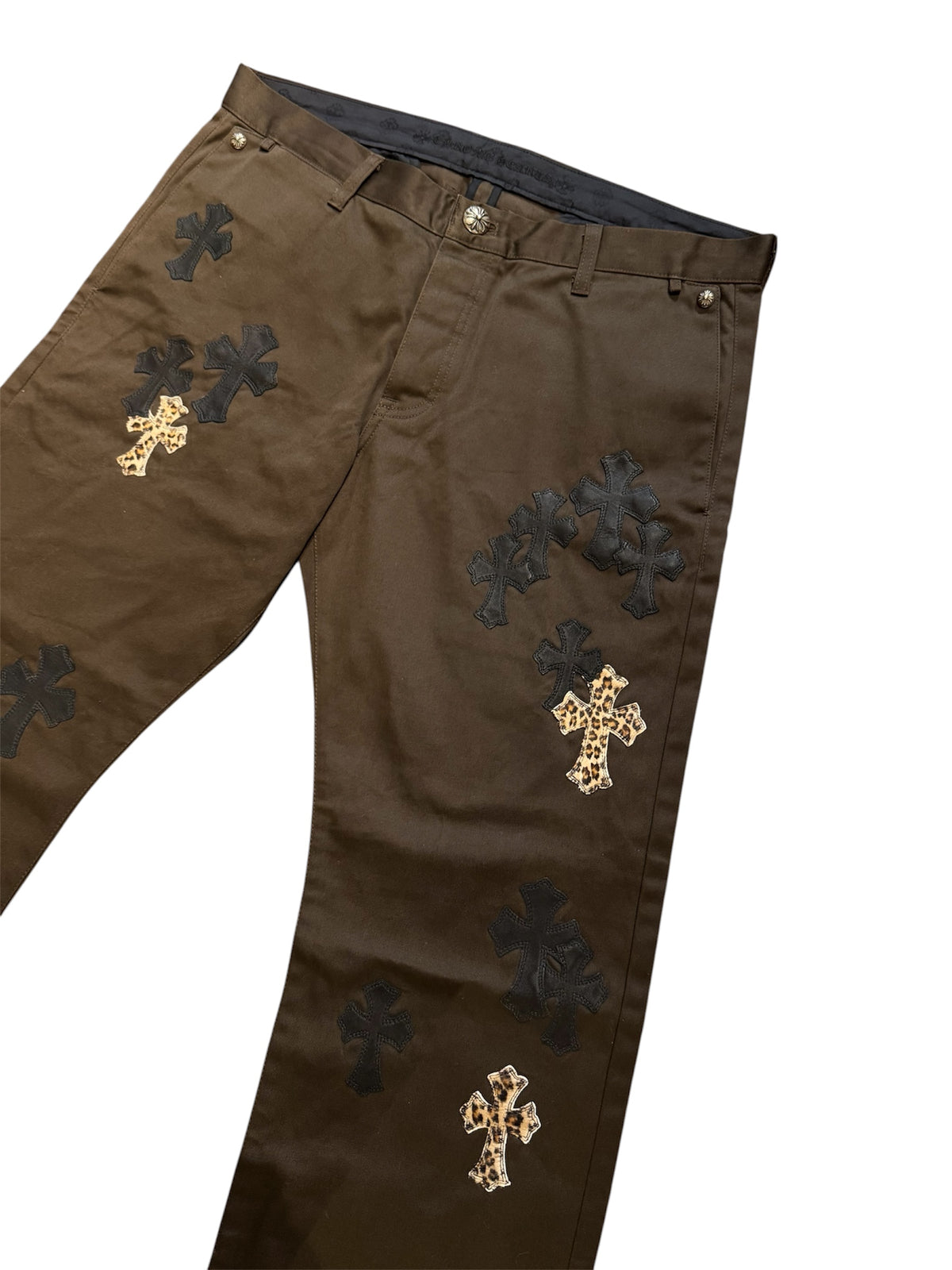 Chrome Hearts Multi Patch Brown Chino Pants
