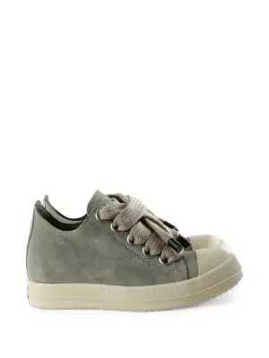 Rick Owens Suede Green Low Jumbo Lace Sneaker