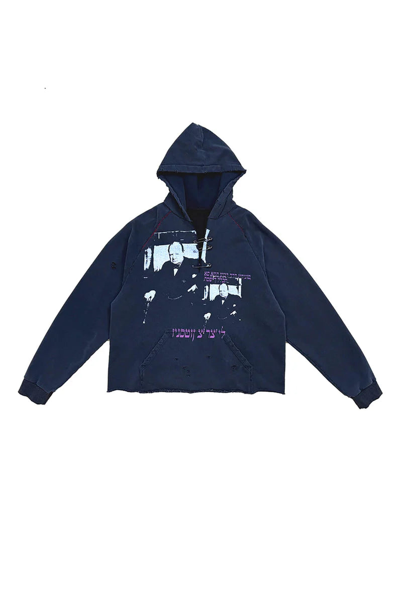 Richill Melancholy Churchill Pinned Black Hoodie