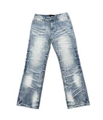 Richill Melancholy Whiskered Wash Straight-Leg Blue Jeans