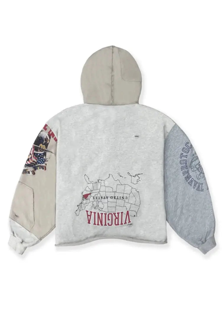 Protocol Index Upside Down Virginia Grey Zip Hoodie