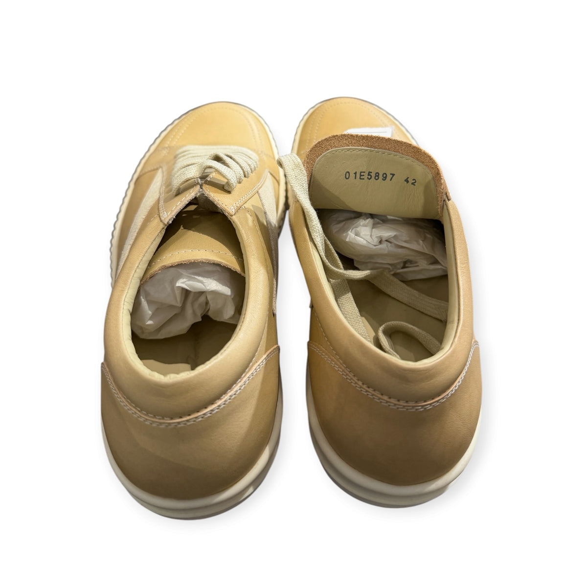 Rick Owens Vintage Low Parchment Leather Sneaker