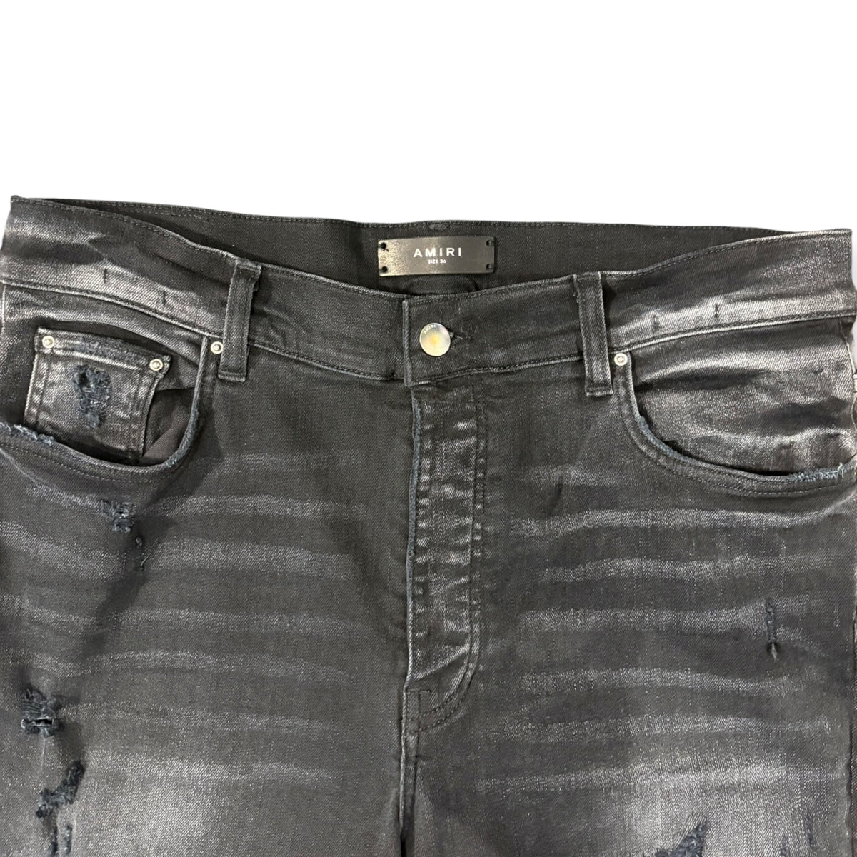Amiri Pink Patch MX1 Black Jeans