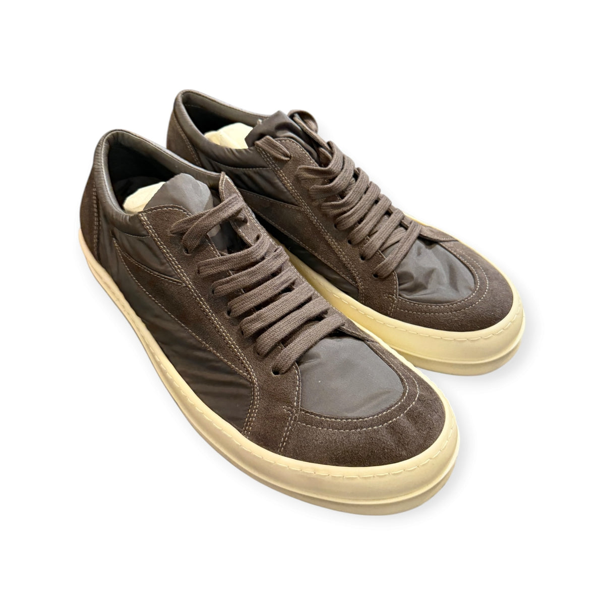 Rick Owens Vintage Low Dark Dust  Suede Nylon Sneaker