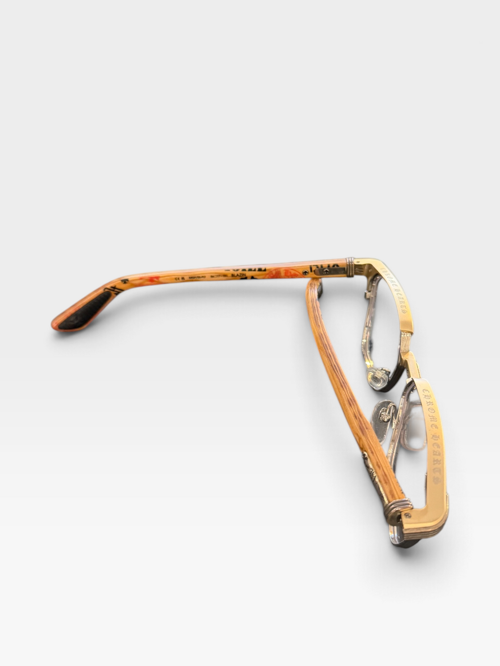 Chrome Hearts Blazin Stencil Wood Glasses