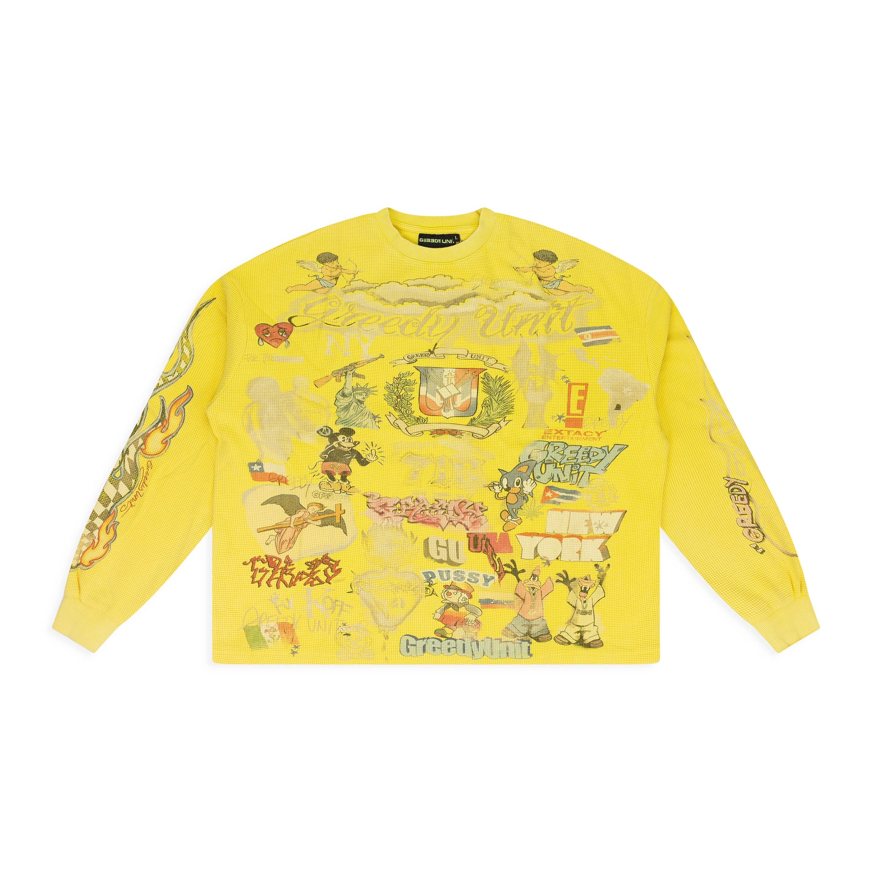 Greedy Unit Yellow All Over Print Thermal T-shirt
