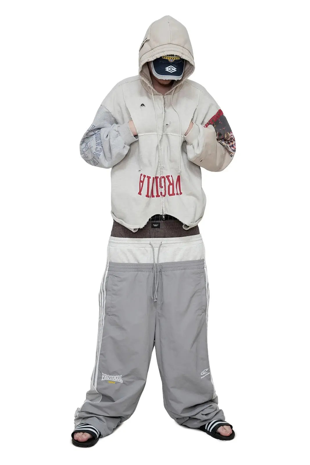 Protocol Index Upside Down Virginia Grey Zip Hoodie