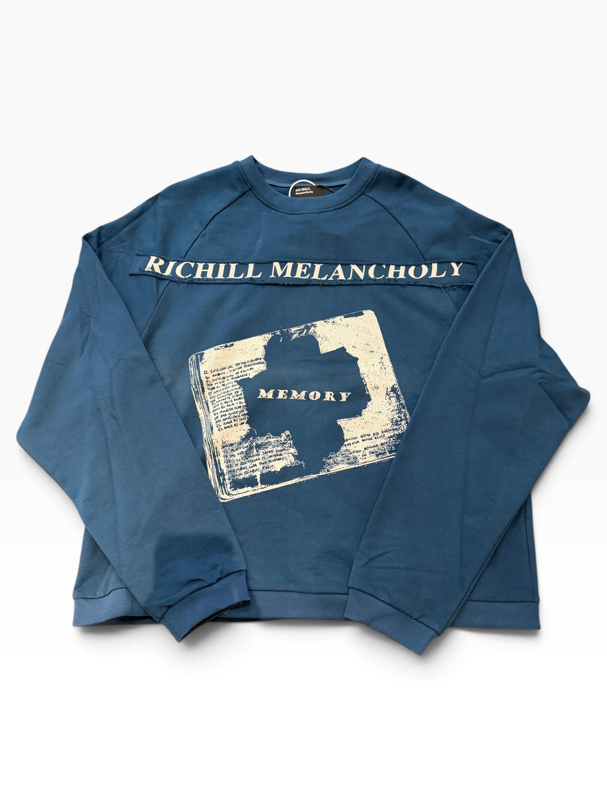 Richill Melancholy Bible Patch Blue Crewneck Sweatshirt