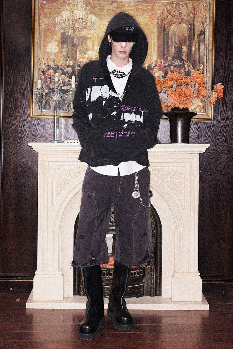 Richill Melancholy Churchill Pinned Black Hoodie