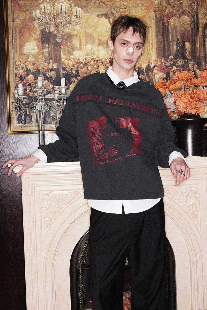 Richill Melancholy Bible Patch Black Crewneck Sweatshirt