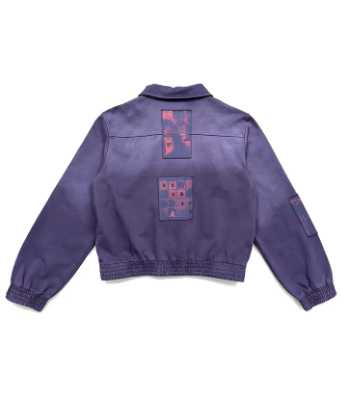 Richill Melancholy Washed Printed Patchwork Purple Jacket