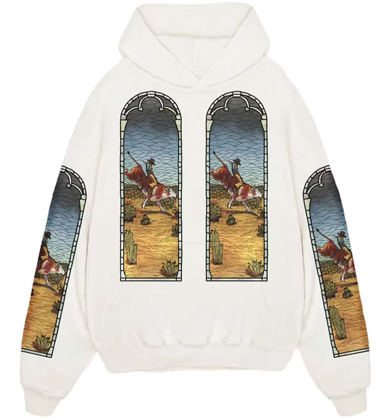 Who Decides War x EST Gee Stained Glass Hoodie in cream