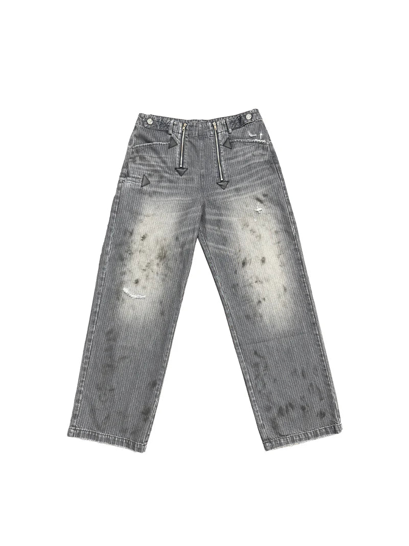 Richill Melancholy German Paneled Grey Denim Pants