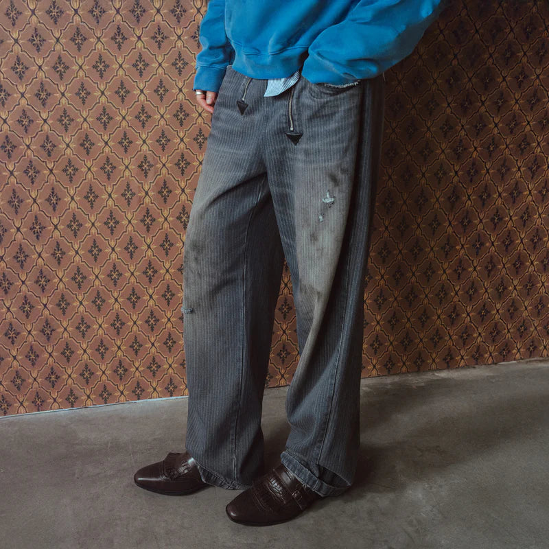 Richill Melancholy German Paneled Grey Denim Pants