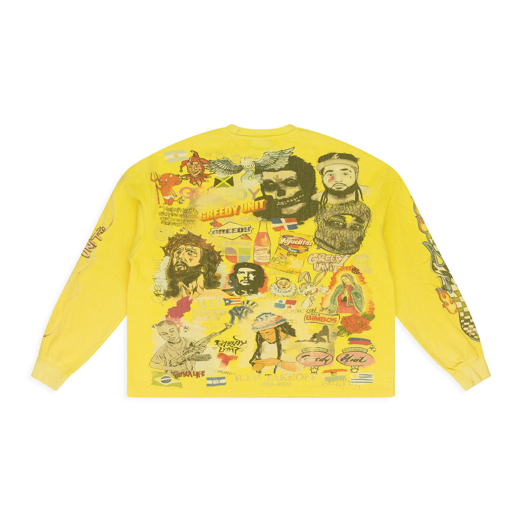 Greedy Unit Yellow All Over Print Thermal T-shirt
