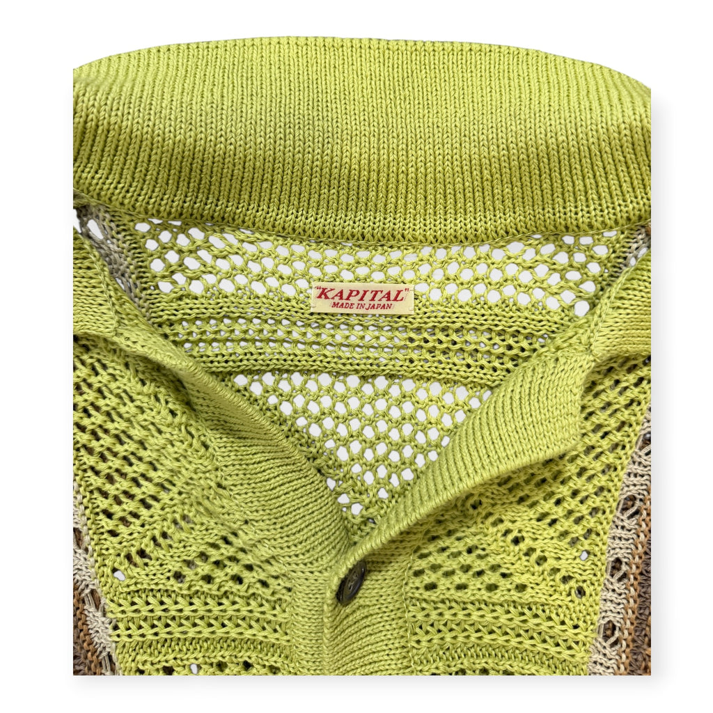 Kapital Knit Button Down Green/Brown