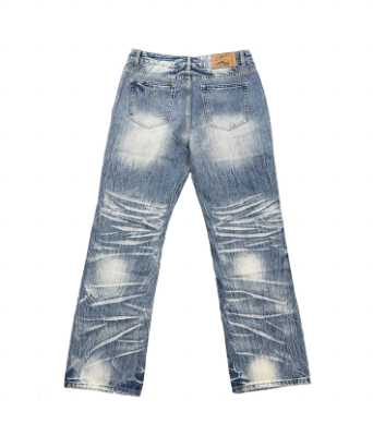 Richill Melancholy Whiskered Wash Straight-Leg Blue Jeans
