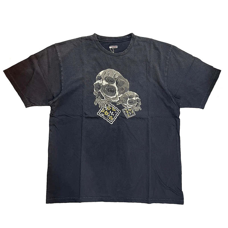 Kapital PECKISH Rain Skull Jersey Crew T-Shirt
