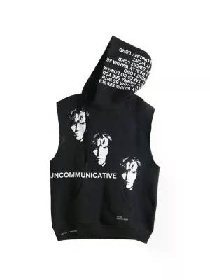 SAITOS Asymmetric Sleeveless Hoodie 'Black'