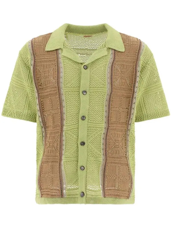 Kapital Knit Button Down Green/Brown