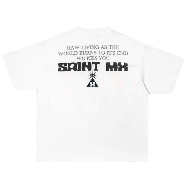 Saint Michael white MX T-Shirt White Pink Green
