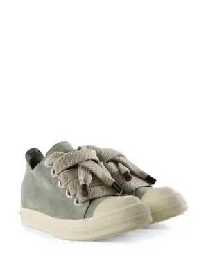 Rick Owens Suede Green Low Jumbo Lace Sneaker