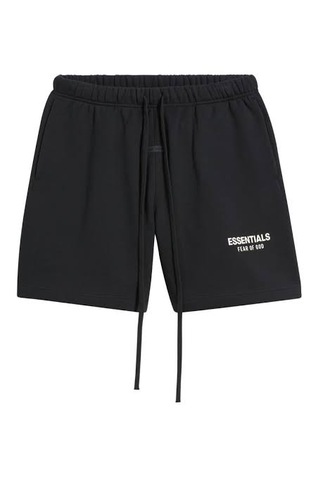 Essentials Jet Black Soccer Fleece Sweat Shorts