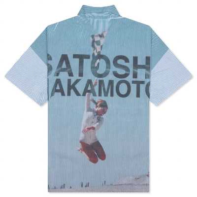 Satoshi Nakamoto Moto Racer Blue Work Shirt