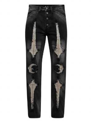 Thug Club TC Bone Leather Black Denim Jeans