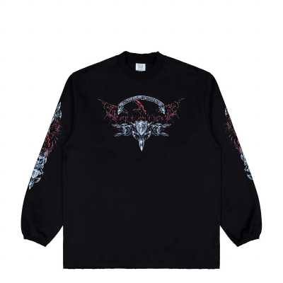 Vetements Black Metal Logo Long Sleeve Shirt