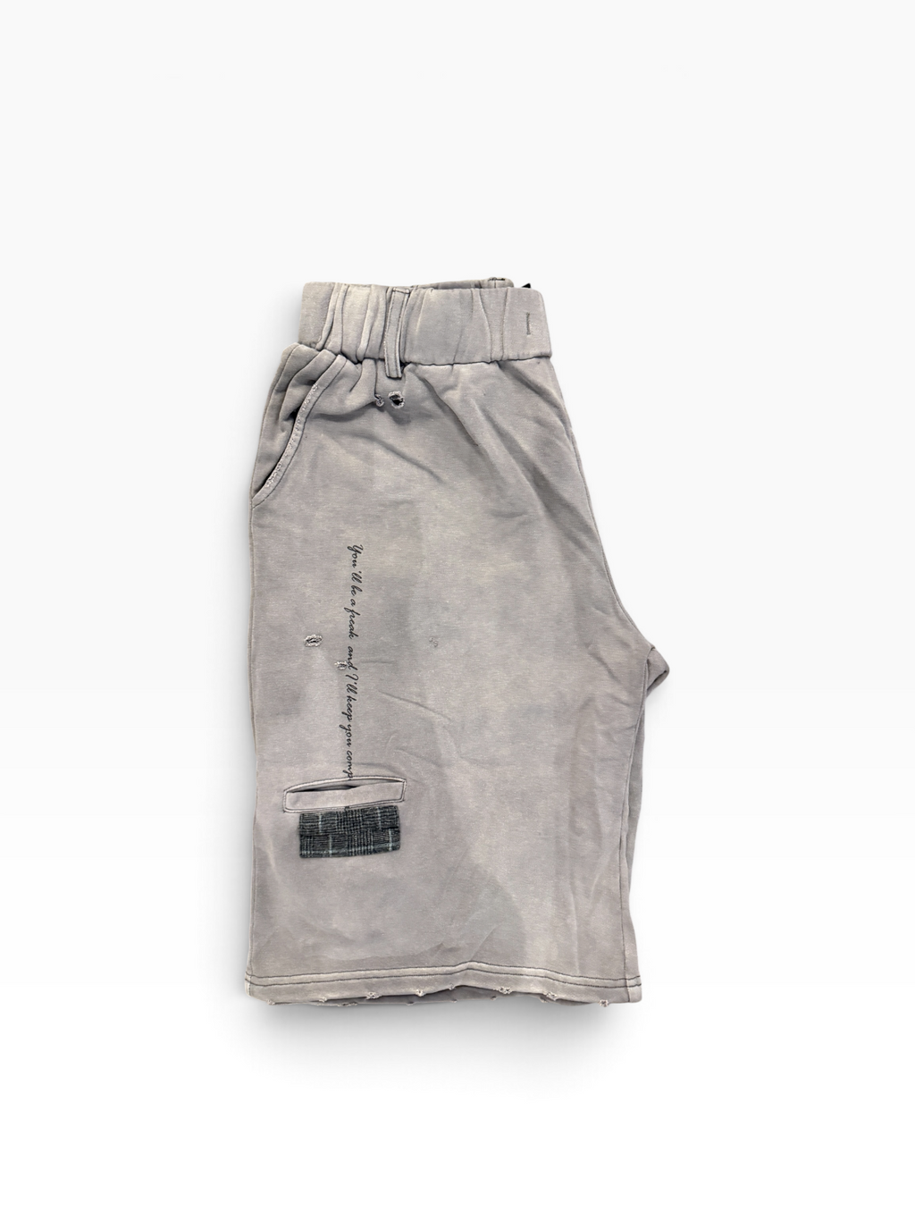 Richill Melancholy Patchwork Appliqué Graphic Washed Sweatshorts