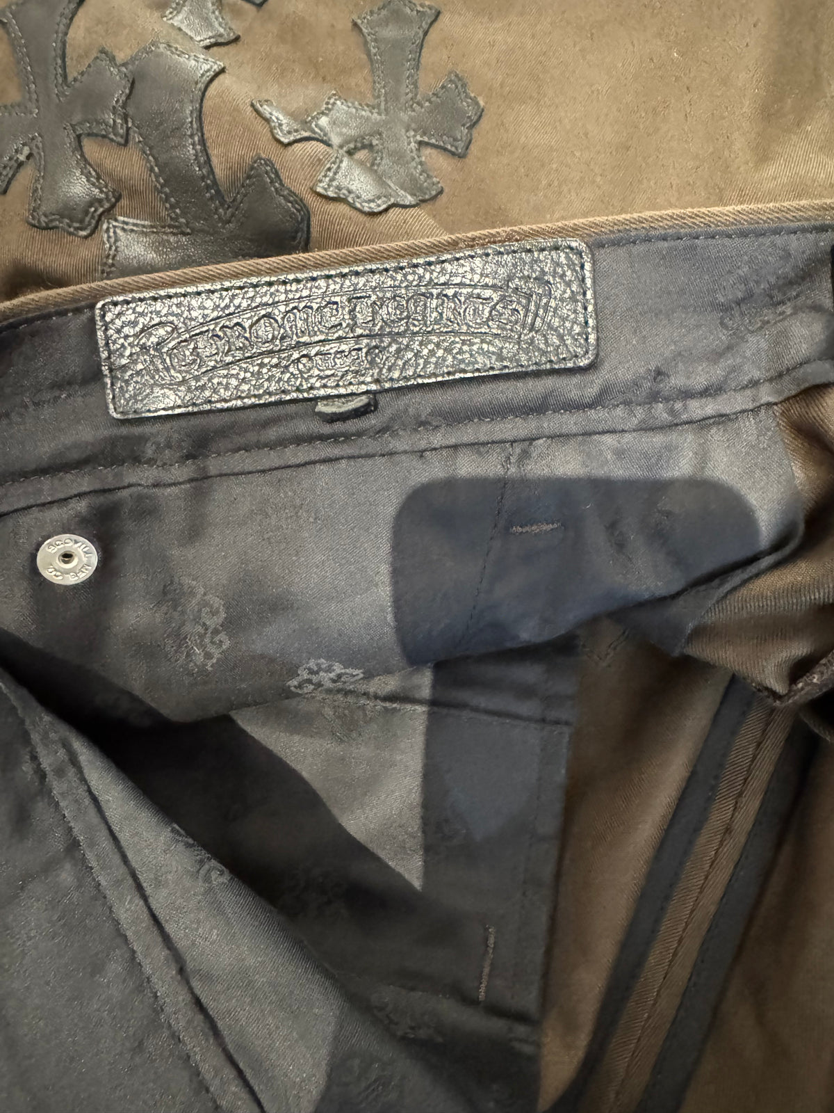 Chrome Hearts Multi Patch Brown Chino Pants