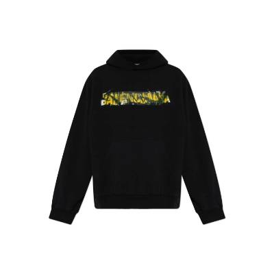 Balenciaga Cotton Distressed Logo Hoodie