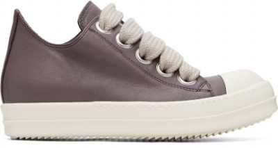Rick Owens Purple Leather Low Jumbo Lace Sneaker