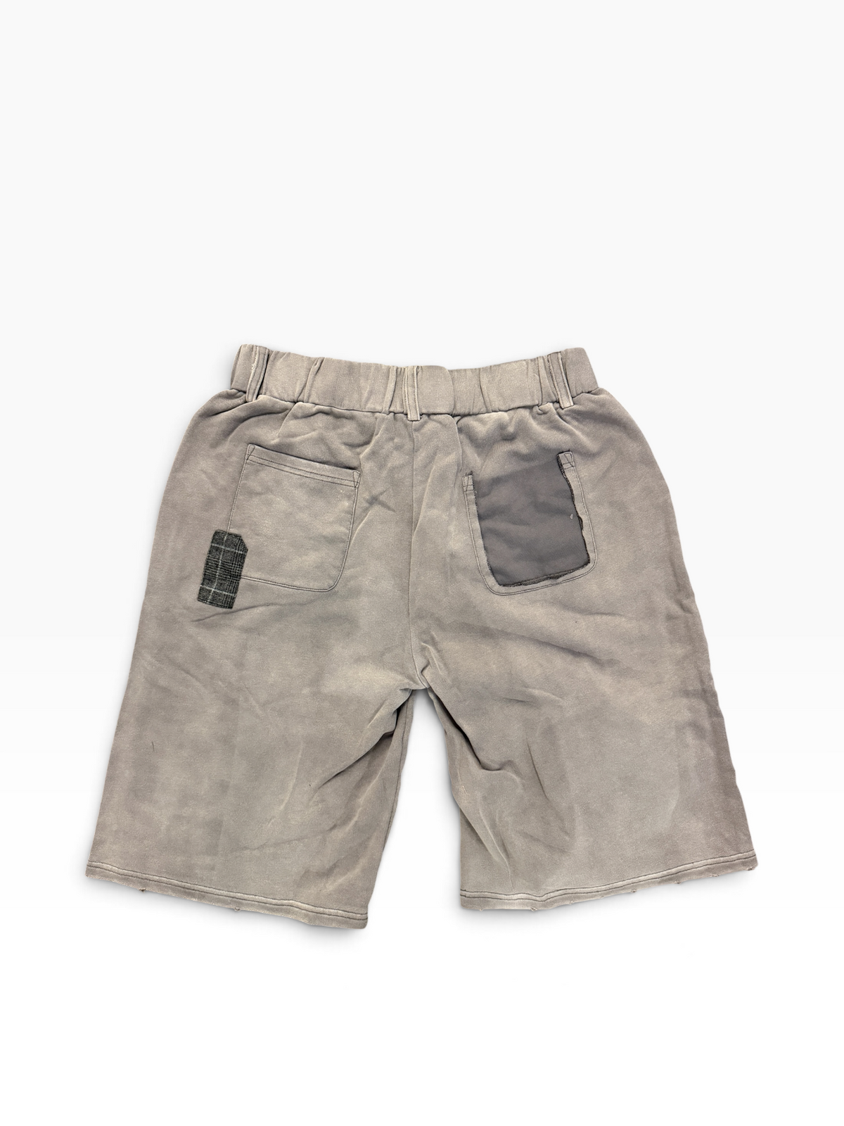 Richill Melancholy Patchwork Appliqué Graphic Washed Sweatshorts