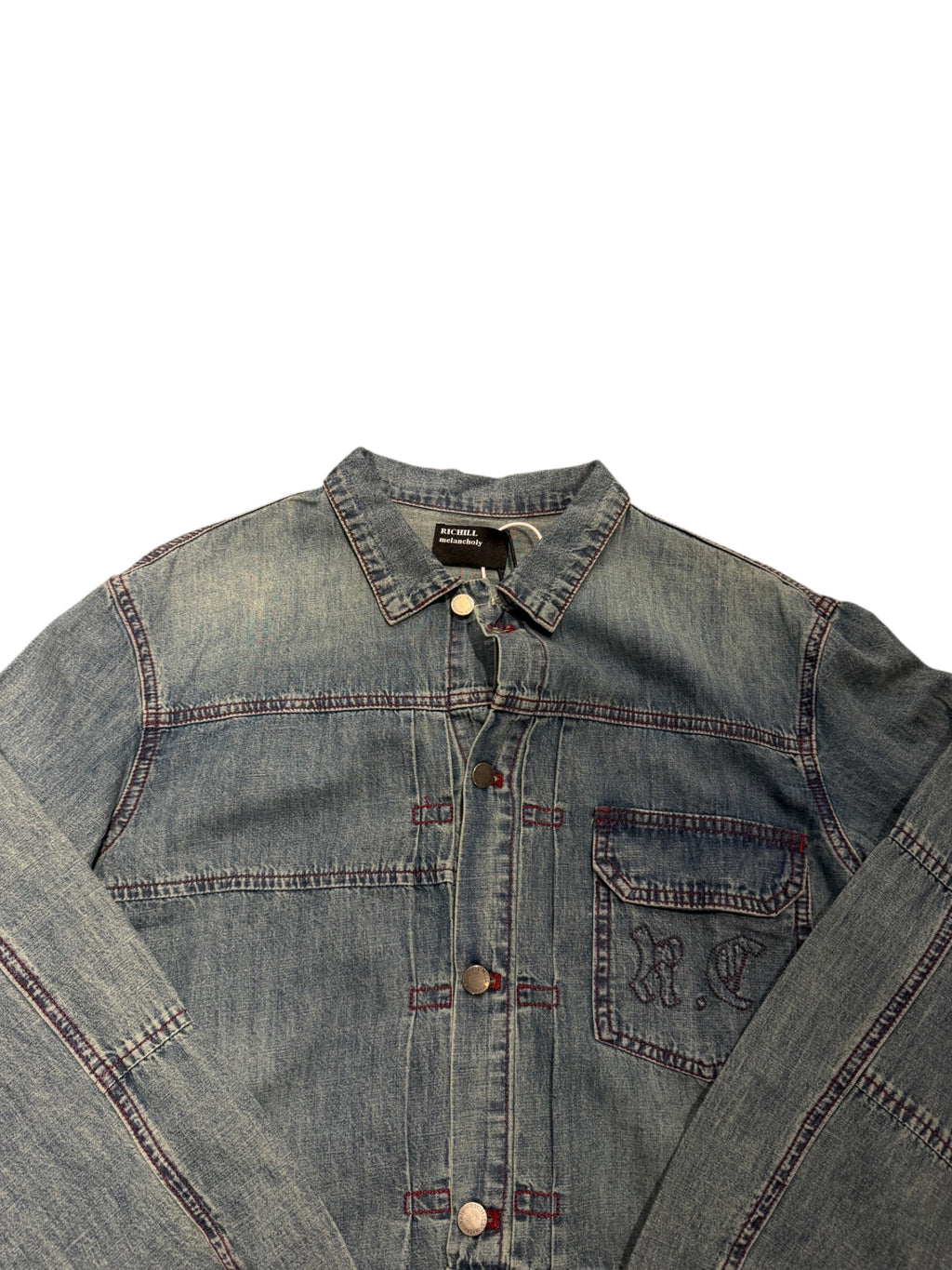 Richill Melancholy Embroidered Blue Denim Shirt