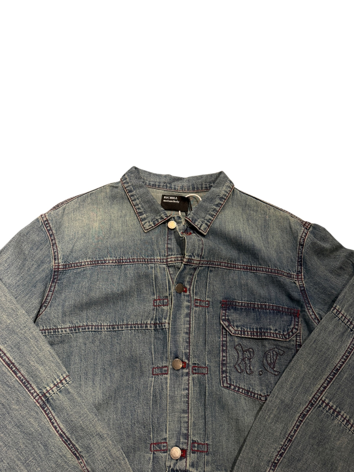 Richill Melancholy Embroidered Blue Denim Shirt