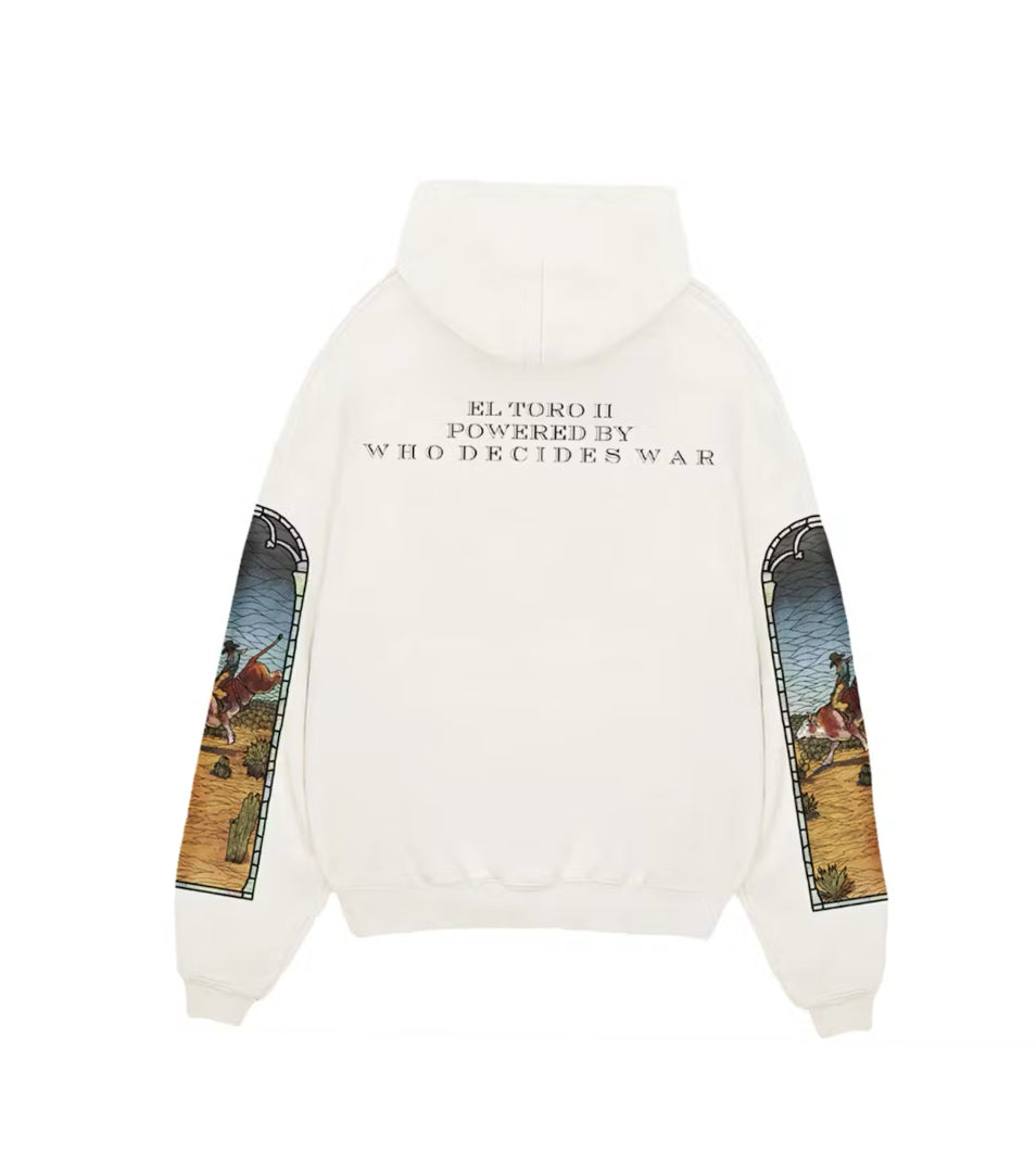 Who Decides War x EST Gee Stained Glass Hoodie in cream