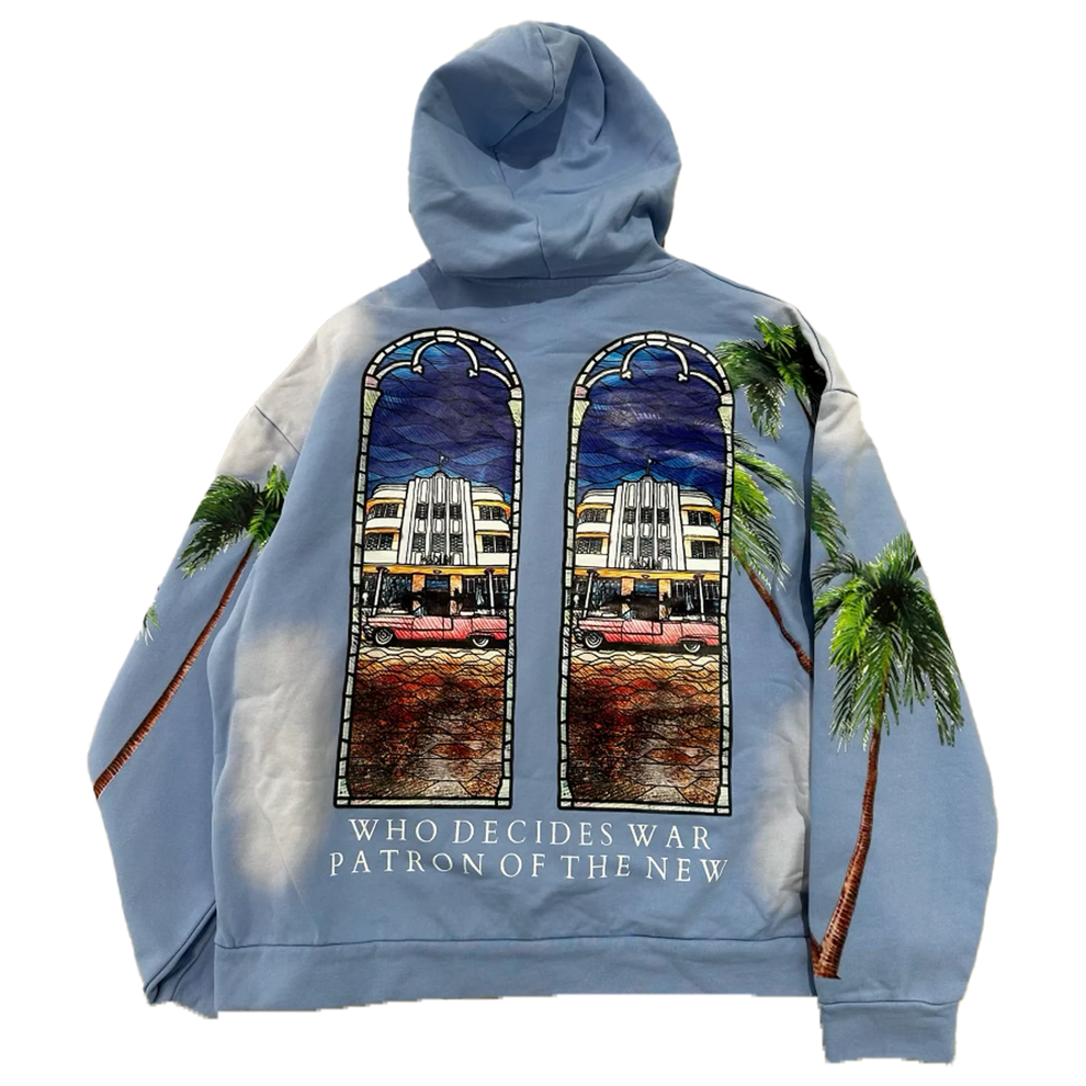 Who Decides War Palm Tree Patron Of The New Blue Hoodie