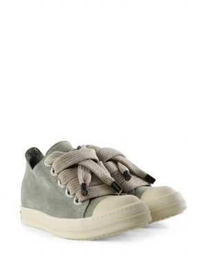 Rick Owens Suede Green Low Jumbo Lace Sneaker