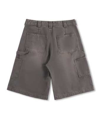 Richill Melancholy Studded Washed Canvas Brown Shorts