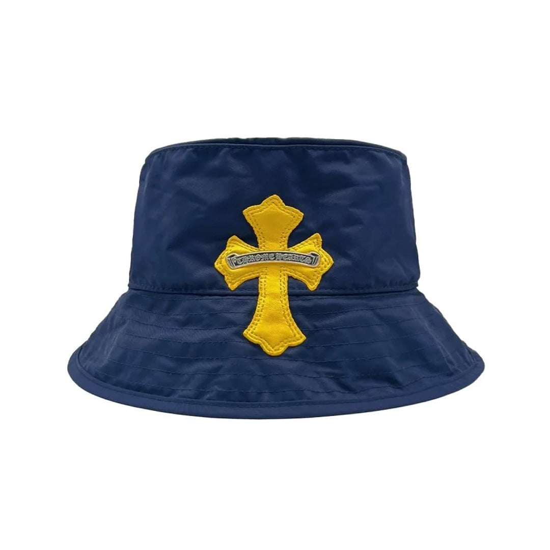 Chrome Hearts Navy/Yellow cross Bucket Hat