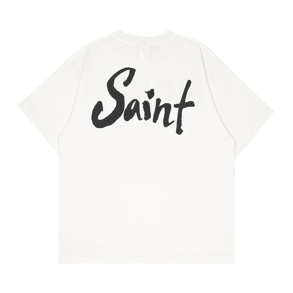 Saint Michael Short-Sleeve Super Dirty Tee in white